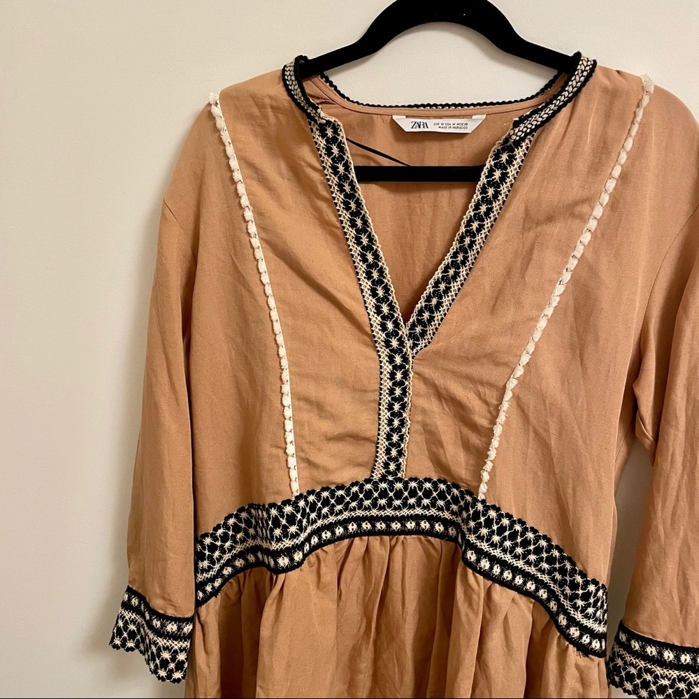 Zara Moroccan Burnt Orange Boho Dress